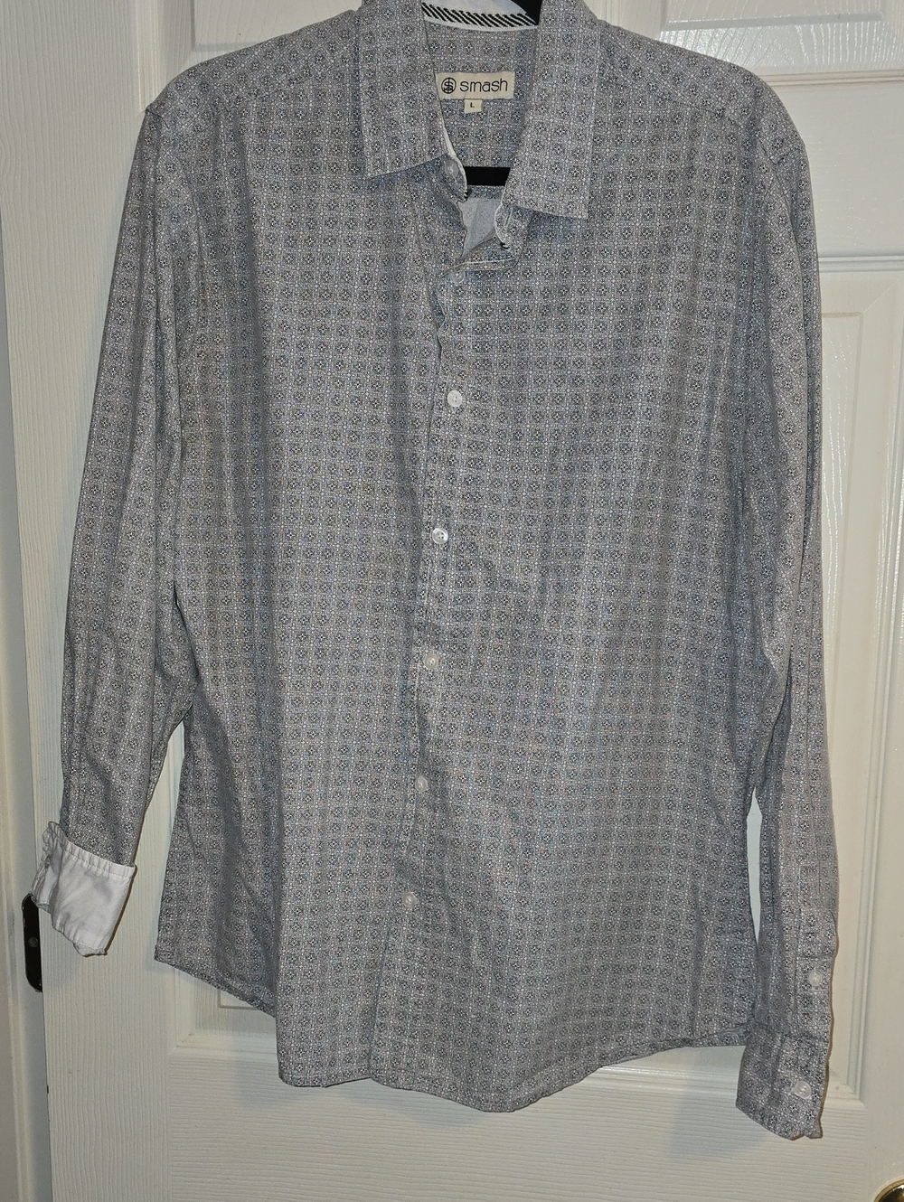 Smash Men's Gray‎ Micro-Pattern Button-Down Shirt